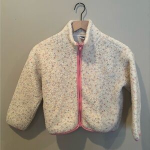 Lightweight spring fleece Kids' Speckled Jacket with Pink Trim multicolor girls